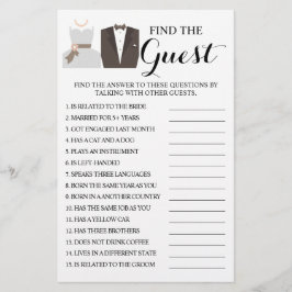 Suchen Sie die Gast-Brautparty-Game-Karte Flyer