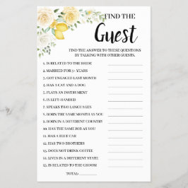 Suchen Sie die Gast Lemon&Rose Brautparty Game Car Flyer