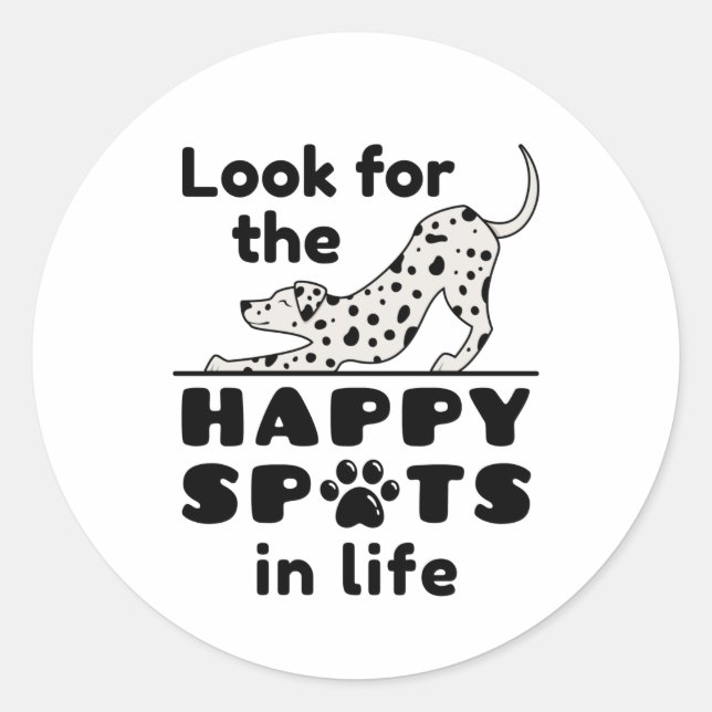 Suchen Sie nach den glücklichen Spots in Life Dalm Runder Aufkleber (Vorderseite)