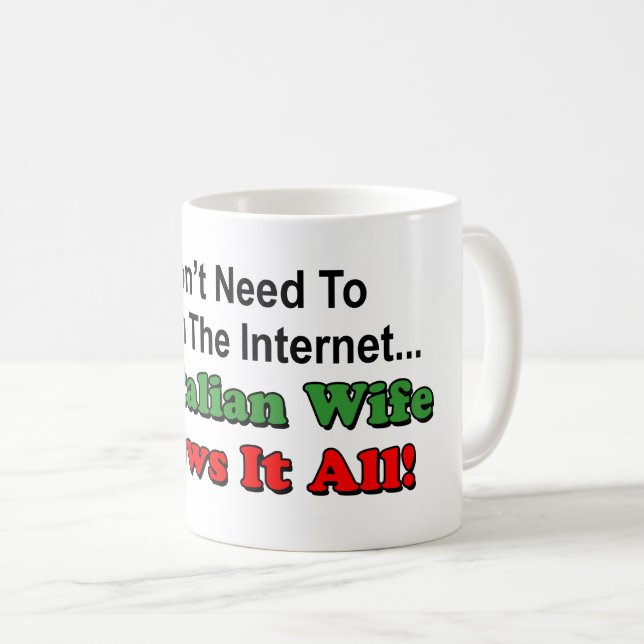 Suchen Sie nicht Internet - italienische Ehefrau Kaffeetasse (VorderseiteRechts)