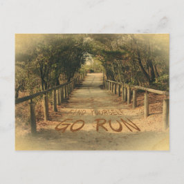 Suchen Sie sich selbst Go Run Park Jogger Motivier Postkarte