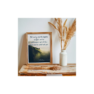 Suchet zuerst das Königreich Mountain Tree Matthäu Poster