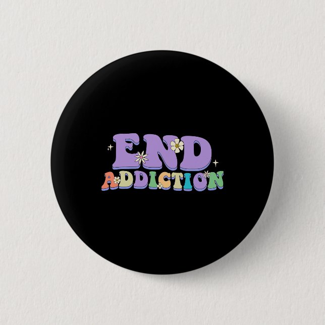 Sucht Groovy Happy Style Überdosis-Bewusstsein bee Button (Vorderseite)