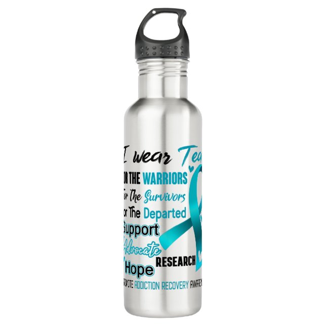 Sucht Recovery Awareness Month Ribbon Ohrs Edelstahlflasche (Vorderseite)