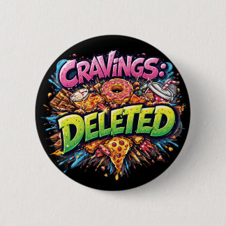 Süchte Gelöscht – Fette Comic-Junk-Food-Grafik Button