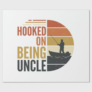 Süchtig aufs Onkel-Angeln Vintage-Grafik_1 Geschenkpapier