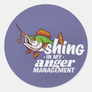 Süchtig nach Ärger-Management: Fische deine Emotio Runder Aufkleber