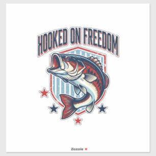Süchtig Nach Freiheit Vintage-Bass-Angler-Shirt-De Aufkleber