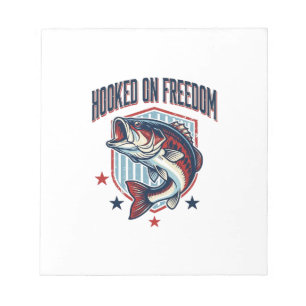 Süchtig Nach Freiheit Vintage-Bass-Angler-Shirt-De Notizblock