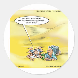 Süchtig nach Kaffee von Londons Times Cartoons Runder Aufkleber