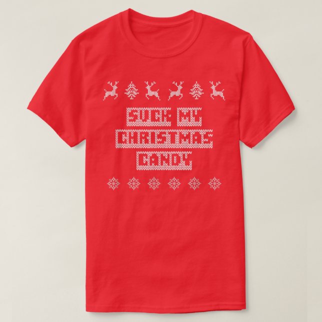 Suck My Christmas Candy Paare Adult Humor Lovers T-Shirt (Design vorne)