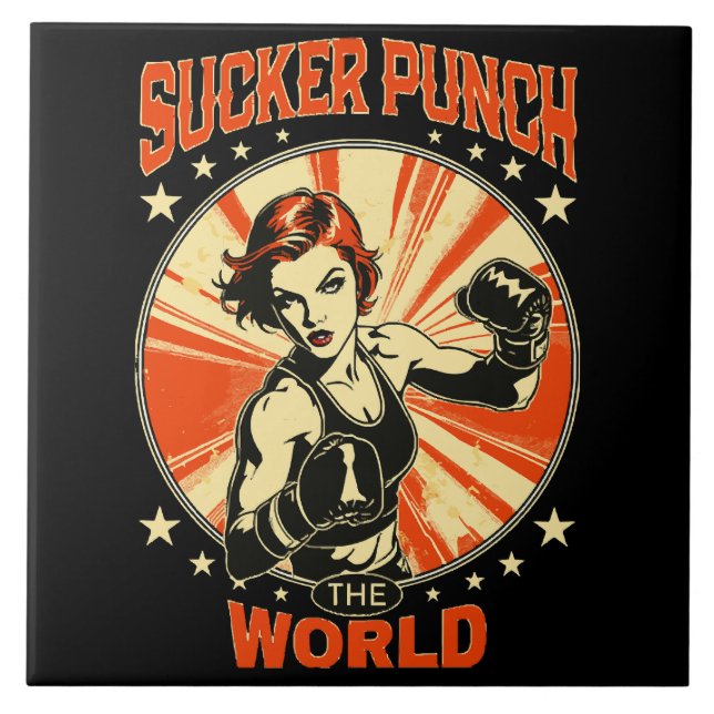 Sucker Punch der Welt Fliese (Vorderseite)