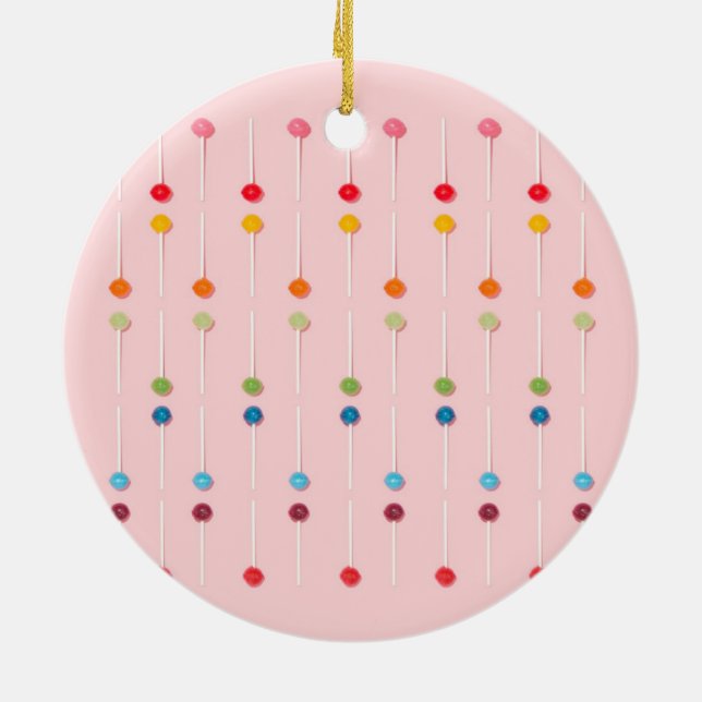 Suckers Lollypop Candy Rainbow Keramik Ornament (Hinten)