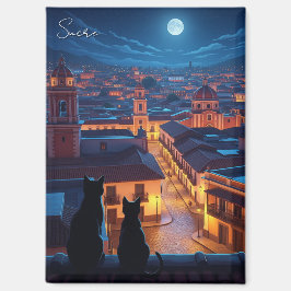 Sucre Bolivia Katzen Nacht Magnet