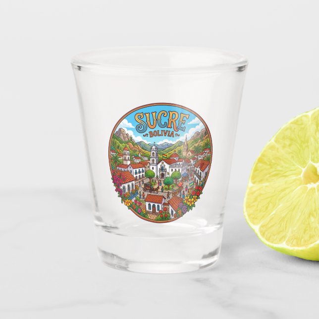 Sucre Bolivien Schnapsglas (Vorderseite)