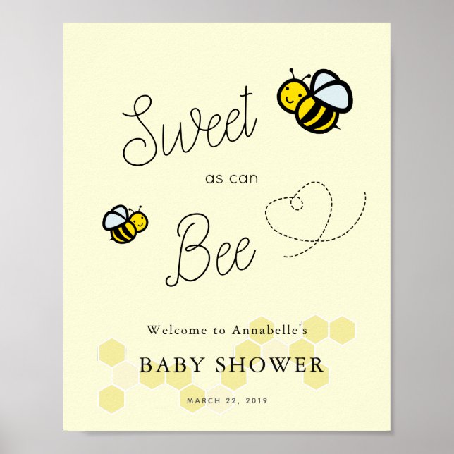 Sucré comme peut Baby shower Affiche de bienvenue (Devant)