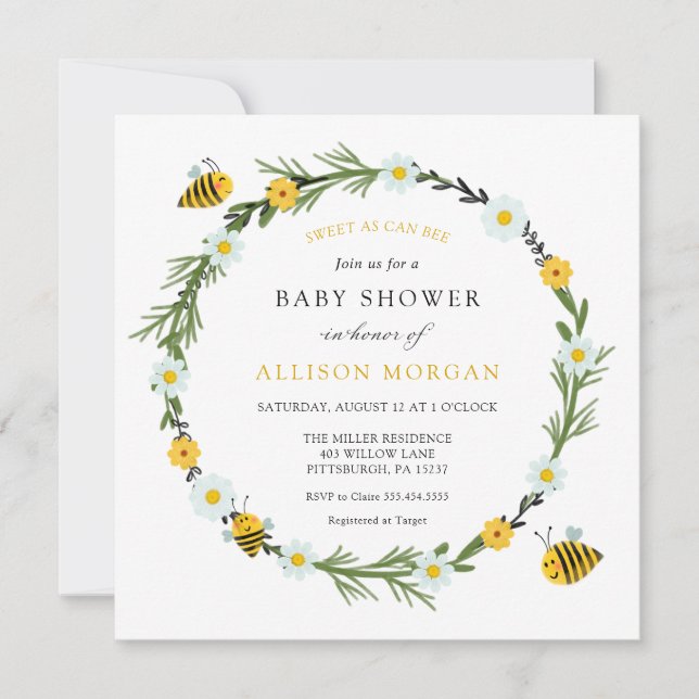 Sucré Comme Peut Être Baby shower Invitation (Devant)