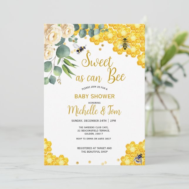 Sucré comme peut être Baby shower Invitation (Debout devant)