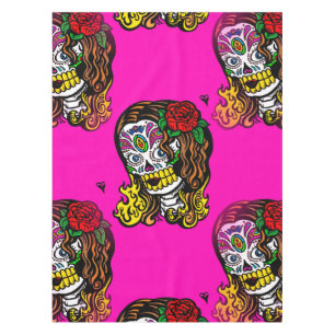 sucre crâne fille nappe de table nappe
