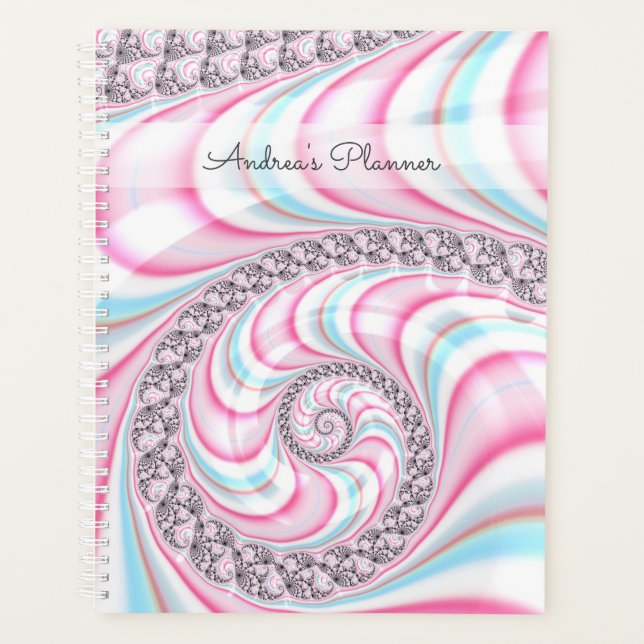 Sucre de canne bleu rose pastel Spiral Fractal (Devant)