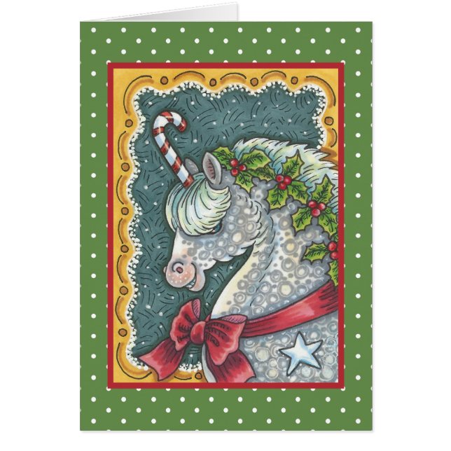 SUCRE DE CANNE CHRISTMAS UNICORN GREETING CARTE V (Devant)