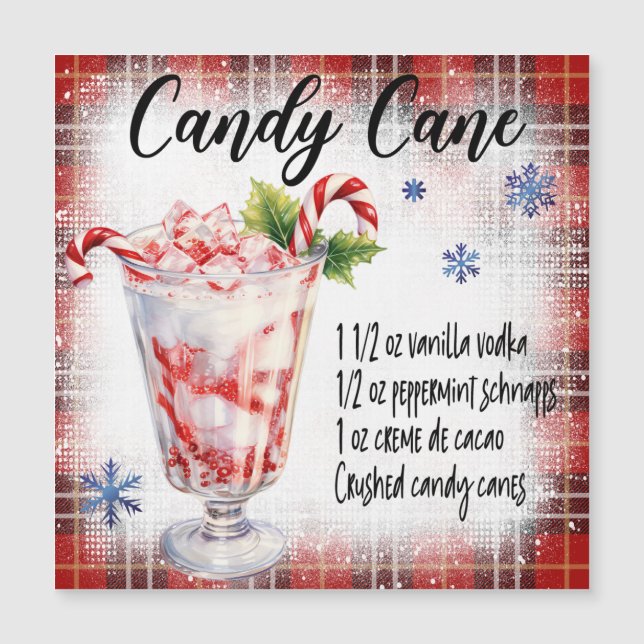 Sucre de canne Cocktail Carte magnétique (Devant)