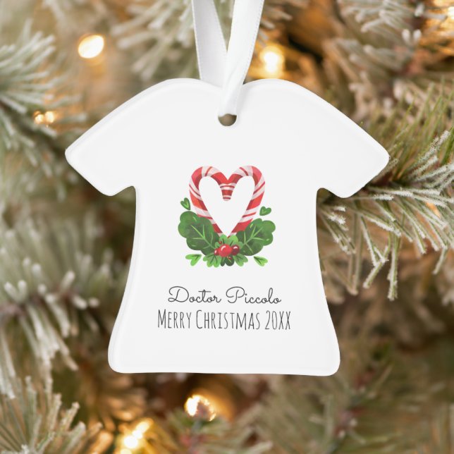Sucre de canne Coeur Joyeux Noël DOCTEUR Nom Année (Arbre)