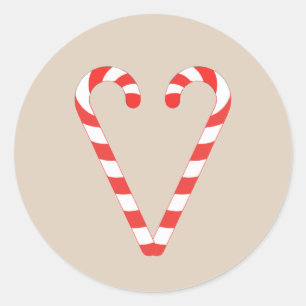 Sucre de canne Coeur Noël Classic Sticker rond