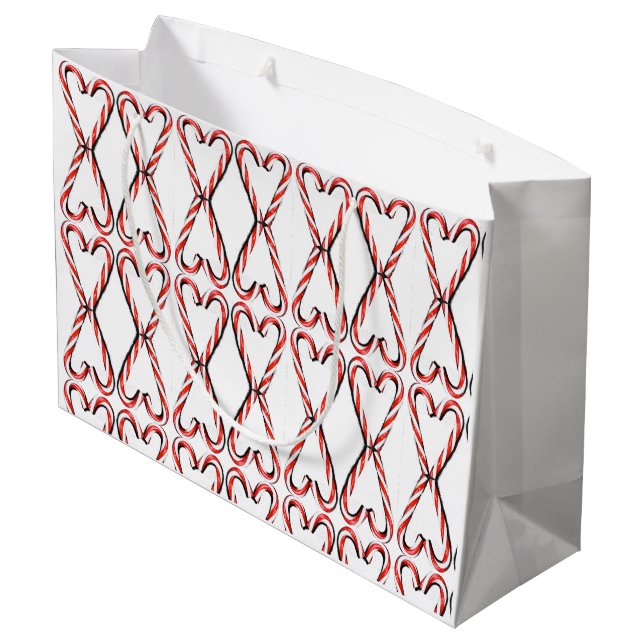 Sucre de canne Coeur Rouge et blanc Imprimer Sac c (Dos Angle)