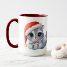 Sucre de canne Cutie Raccoon Christmas Coffee Mug