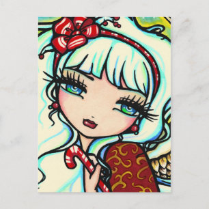 Sucre de canne de Noël Angel Imaginaire Art carte 