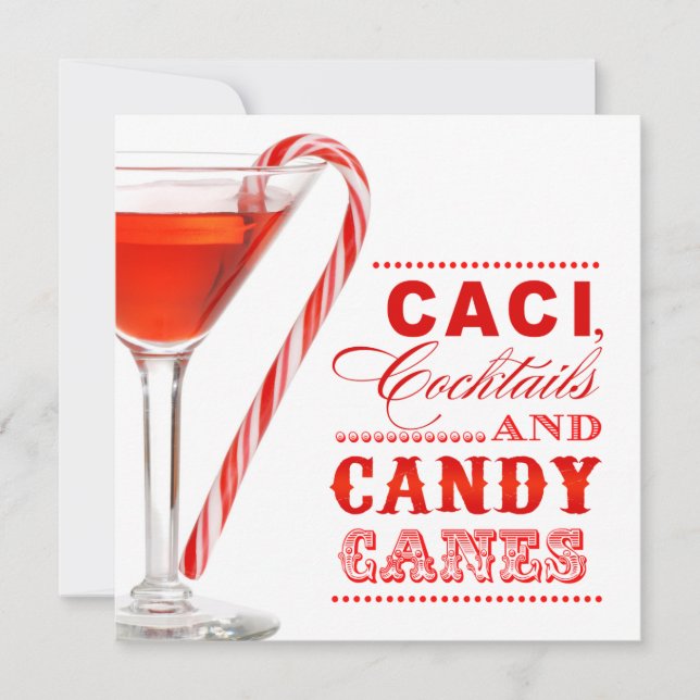 Sucre de canne de Noël Cocktail Invitation (Devant)