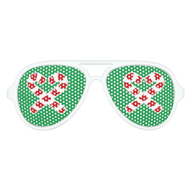 Sucre de canne de Noël lunettes de soleil de Noël (Devant)
