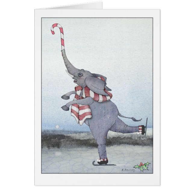 Sucre de canne de Noël Patinage Eléphant (Devant)