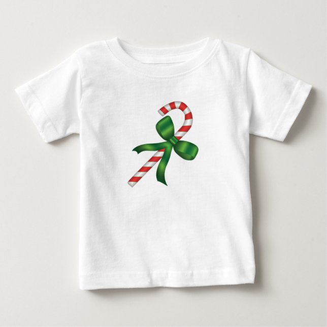 Sucre de canne Green Bow Fêtes de Noël T-Shirts (Devant)