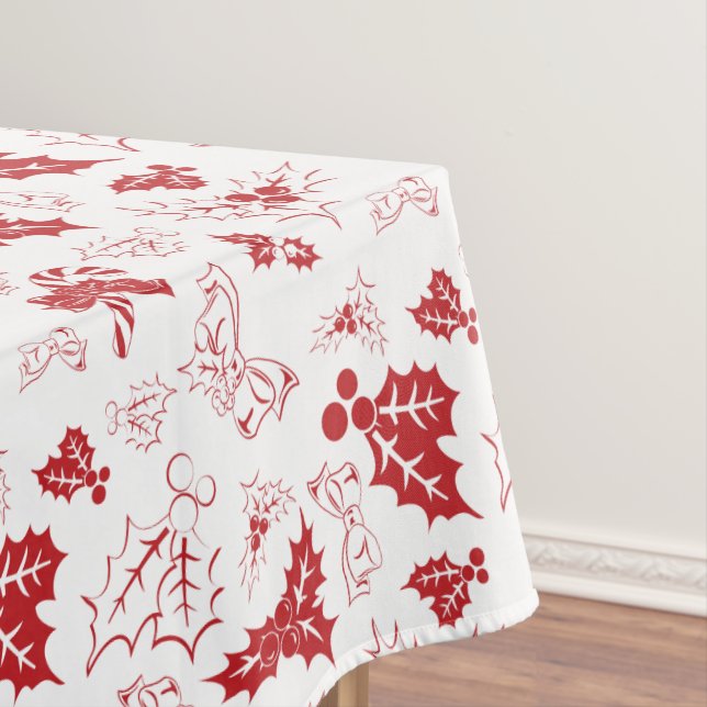 Sucre de canne Holly | Nappe de Noël rouge blanc (In Situ)