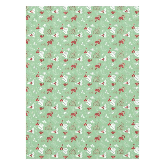 Sucre de canne Holly | Nappe de Noël Rouge Vert (Devant)