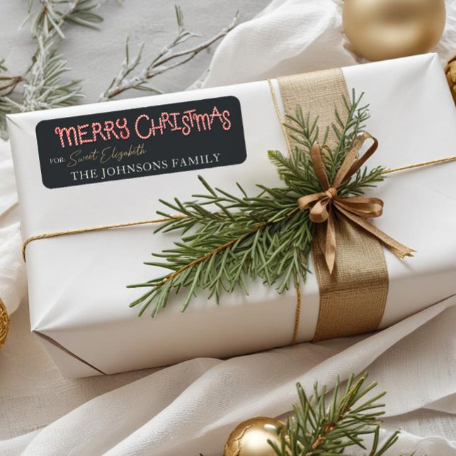 Sucre de canne Joyeux Étiquette cadeau de Noël (Christmas Tag)