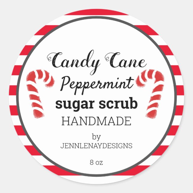Sucre de canne Peppermenthe Sugar Scrub Étiquettes (Devant)