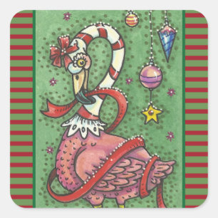 SUCRE DE CANNE PINK FLAMANT ROSE CHRISTMAS STICKER