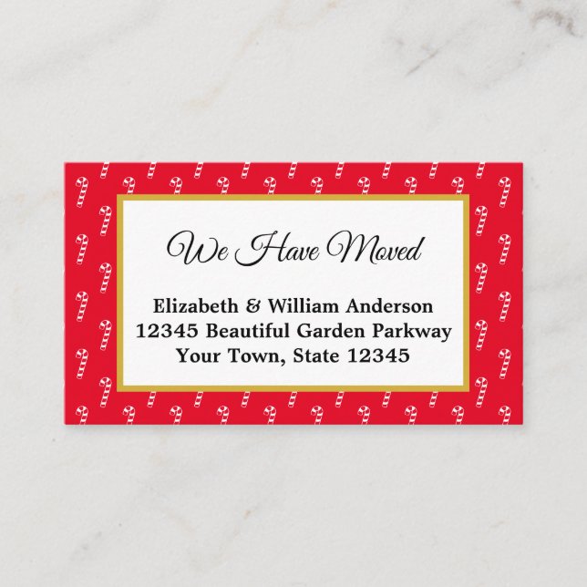 Sucre de canne rouge et blanc Faire-part de déména (Devant)