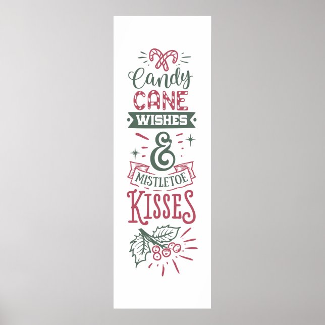 sucre de canne souhaite mistletoe baisers Poster (Devant)