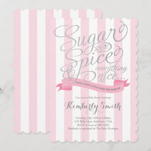 Sucre et épice Baby Girl Baby shower Invitation