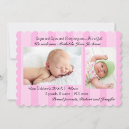 Sucre et épice Baby Girl Faire-part de naissance
