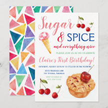Sucre et épices doux Invitation d'anniversaire