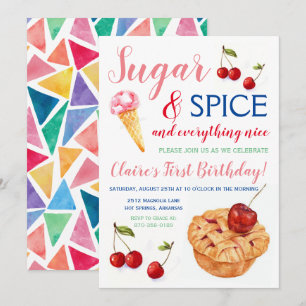 Sucre et épices doux Invitation d'anniversaire