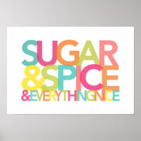 Sucre et épices et tout Bel imprimé ou poster