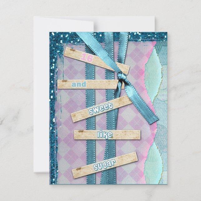 Sucre sucré sucré 16 invitations à la fête (Devant)
