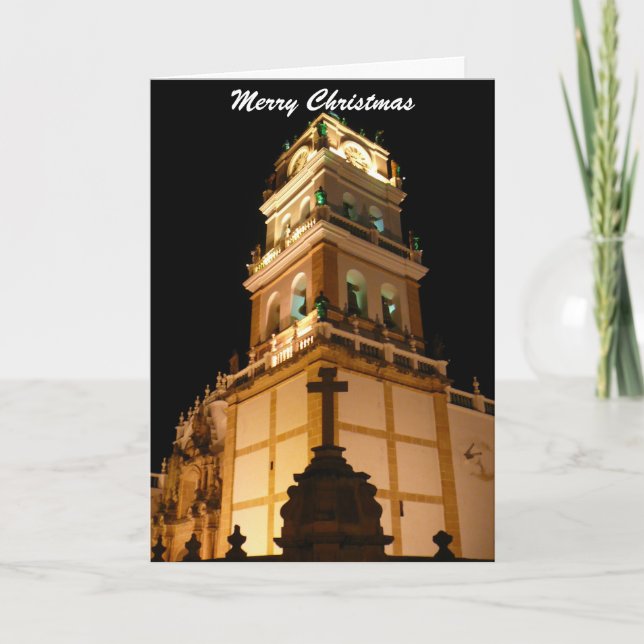 Sucre Weihnachtskirche Feiertagskarte (Vorderseite)