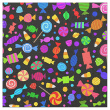 Sucrerie mignonne de Halloween sur le tissu noir